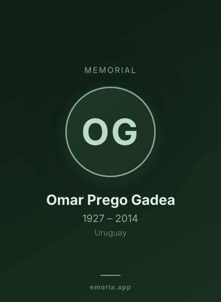Memorial portrait of Omar Prego Gadea