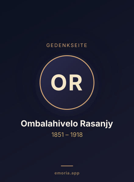 Gedenkportrait von Ombalahivelo Rasanjy