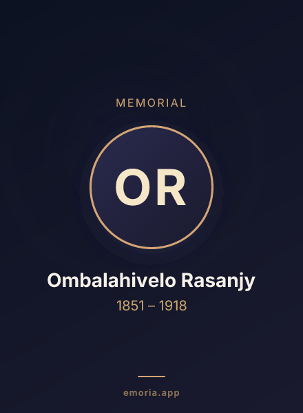 Memorial portrait of Ombalahivelo Rasanjy
