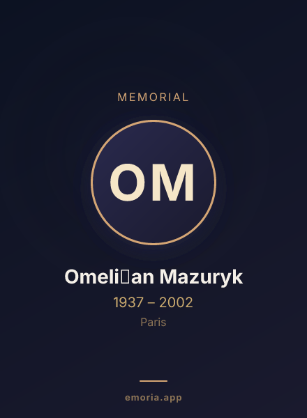 Memorial portrait of Omeli͡an Mazuryk