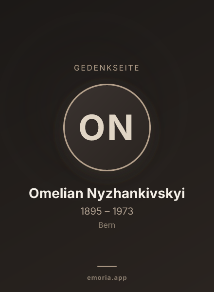 Gedenkportrait von Omelian Nyzhankivskyi