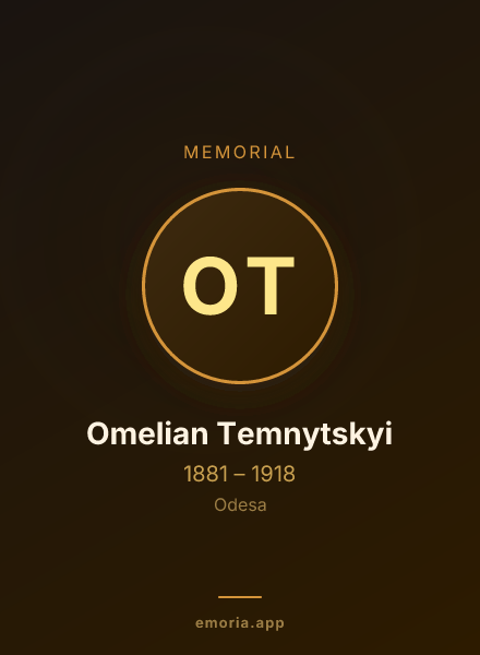 Memorial portrait of Omelian Temnytskyi