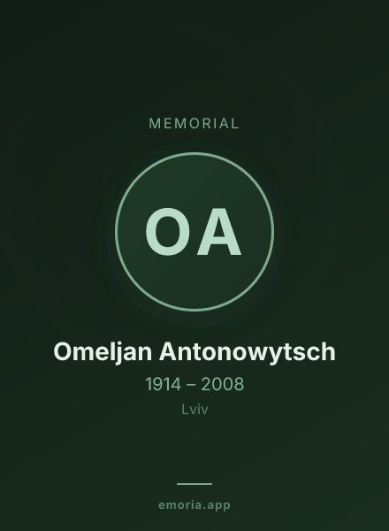 Memorial portrait of Omeljan Antonowytsch