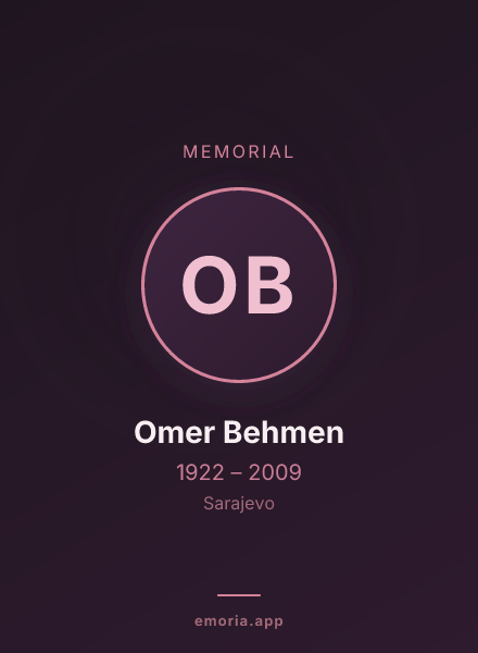 Memorial portrait of Omer Behmen