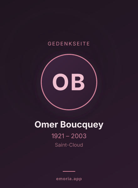 Gedenkportrait von Omer Boucquey
