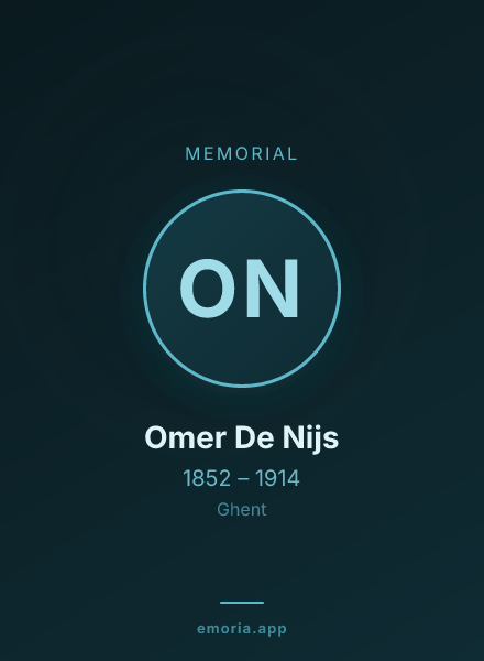 Memorial portrait of Omer De Nijs
