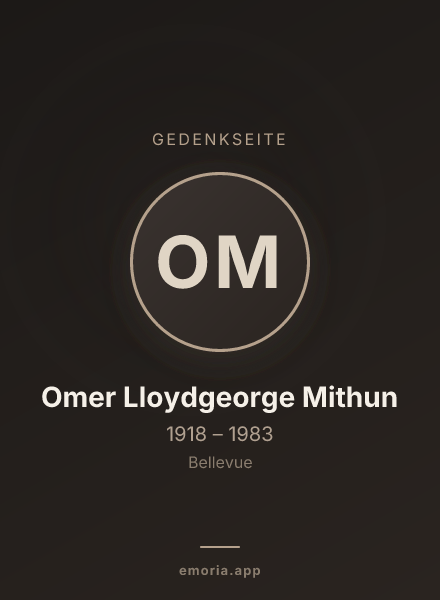 Gedenkportrait von Omer Lloydgeorge Mithun