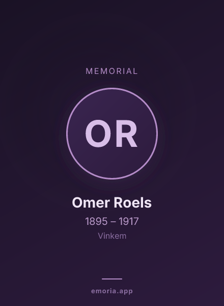 Memorial portrait of Omer Roels