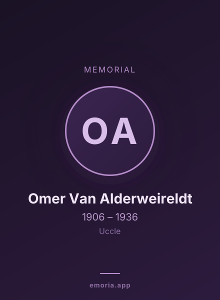 Memorial portrait of Omer Van Alderweireldt