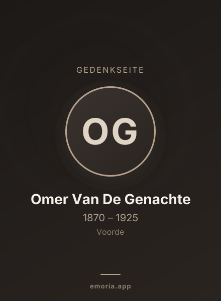 Gedenkportrait von Omer Van De Genachte
