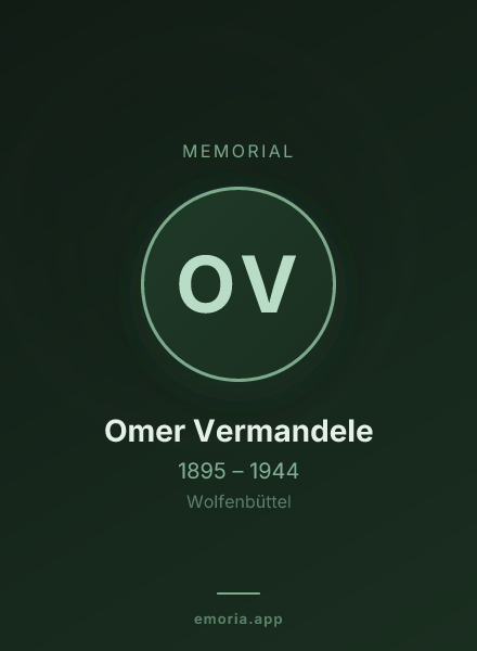 Memorial portrait of Omer Vermandele