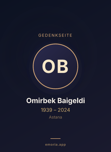 Gedenkportrait von Omirbek Baigeldi