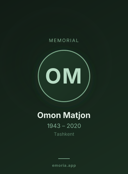 Memorial portrait of Omon Matjon
