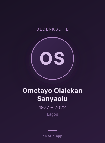 Gedenkportrait von Omotayo Olalekan Sanyaolu