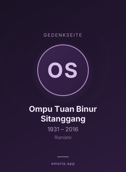 Gedenkportrait von Ompu Tuan Binur Sitanggang