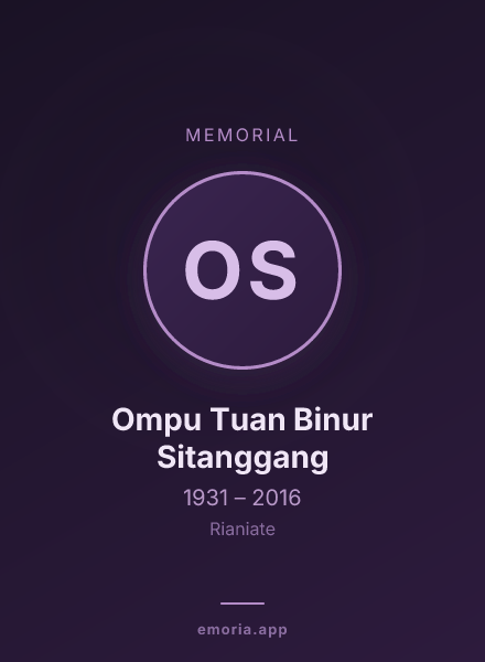 Memorial portrait of Ompu Tuan Binur Sitanggang