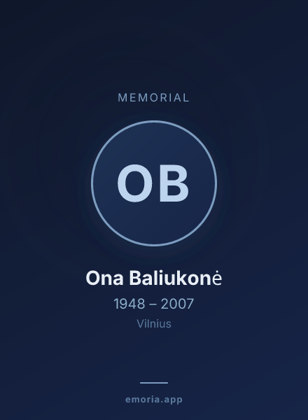 Memorial portrait of Ona Baliukonė