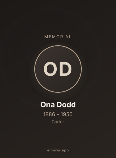Memorial portrait of Ona Dodd