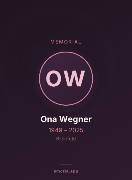 Memorial portrait of Ona Wegner
