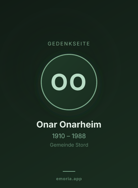 Gedenkportrait von Onar Onarheim