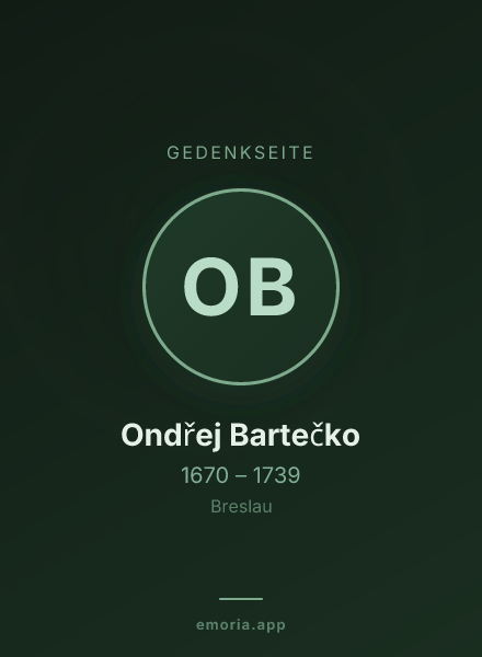 Gedenkportrait von Ondřej Bartečko