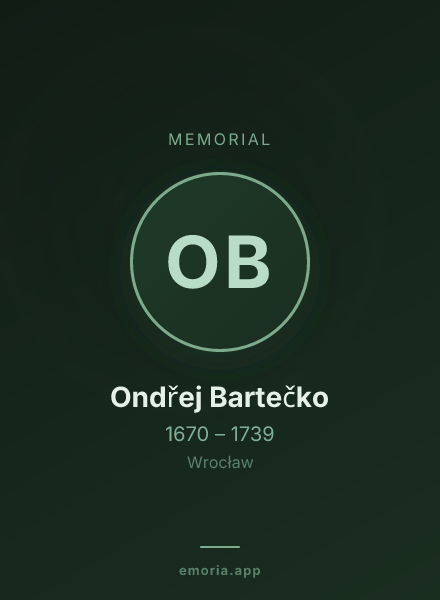 Memorial portrait of Ondřej Bartečko