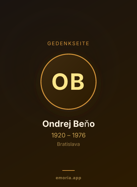 Gedenkportrait von Ondrej Beňo