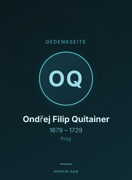 Gedenkportrait von Ondřej Filip Quitainer