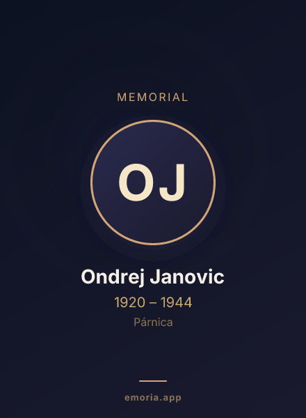 Memorial portrait of Ondrej Janovic