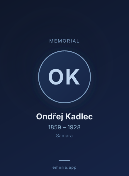 Memorial portrait of Ondřej Kadlec