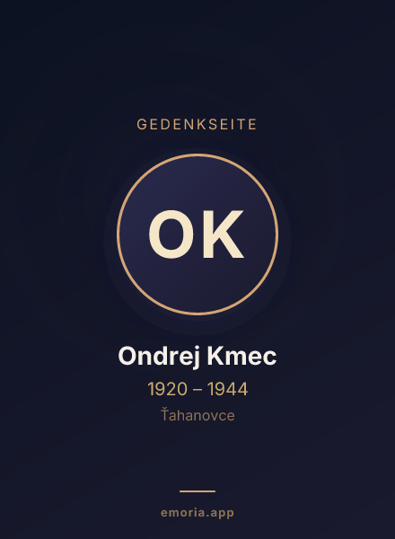 Gedenkportrait von Ondrej Kmec