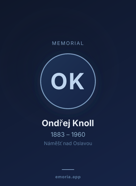 Memorial portrait of Ondřej Knoll