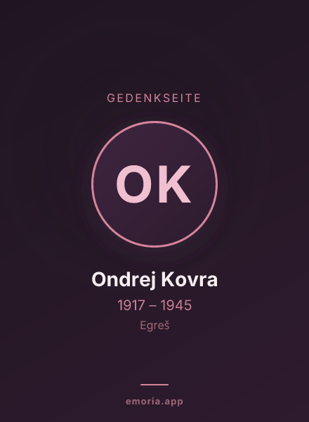 Gedenkportrait von Ondrej Kovra