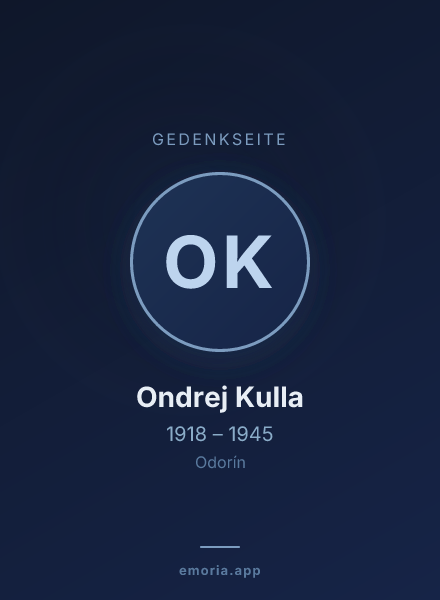 Gedenkportrait von Ondrej Kulla