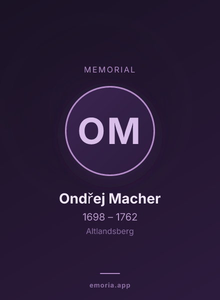 Memorial portrait of Ondřej Macher