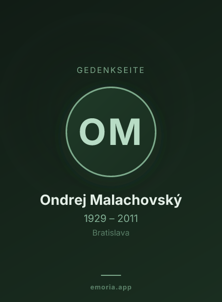 Gedenkportrait von Ondrej Malachovský