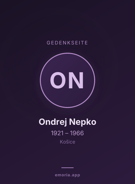 Gedenkportrait von Ondrej Nepko