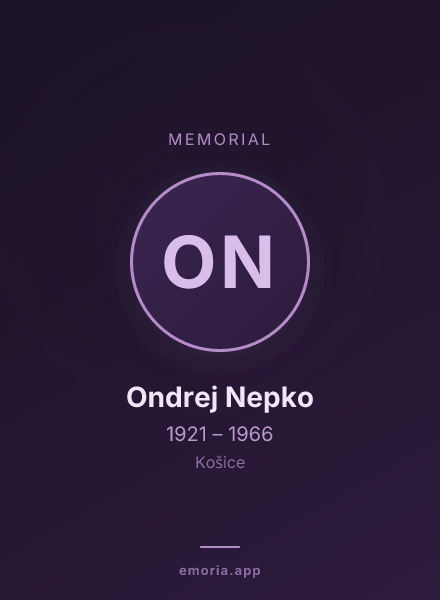 Memorial portrait of Ondrej Nepko