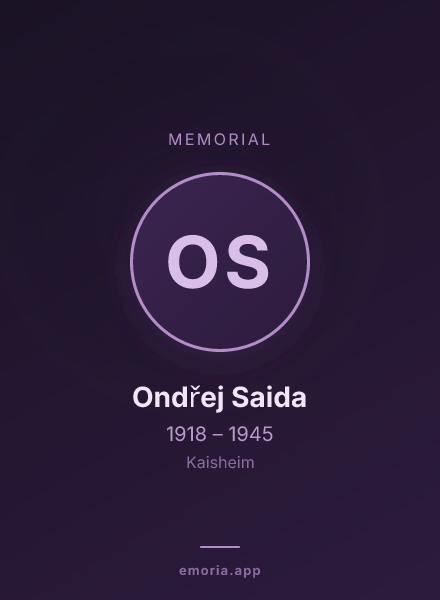 Memorial portrait of Ondřej Saida