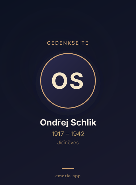 Gedenkportrait von Ondřej Schlik