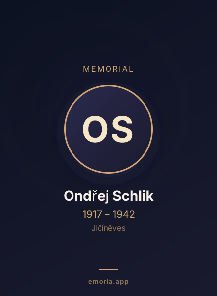 Memorial portrait of Ondřej Schlik
