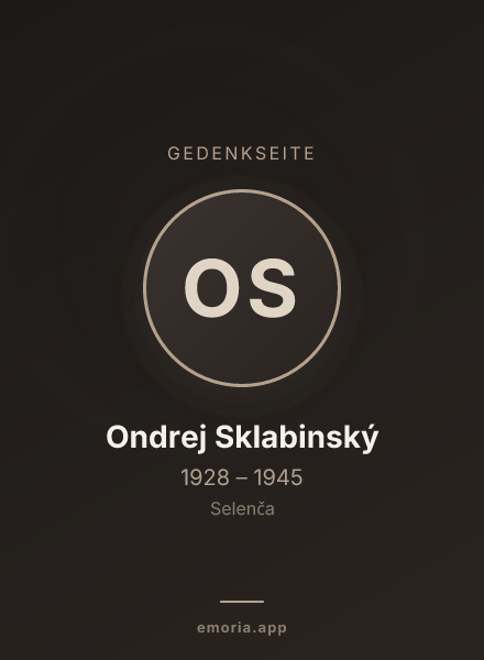 Gedenkportrait von Ondrej Sklabinský