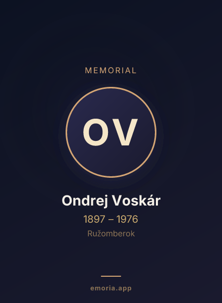 Memorial portrait of Ondrej Voskár
