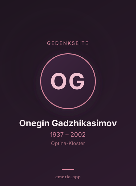 Gedenkportrait von Onegin Gadzhikasimov