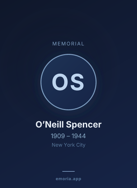 Memorial portrait of O’Neill Spencer