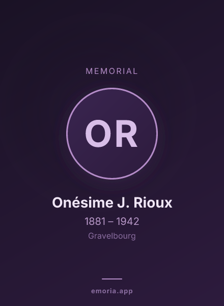 Memorial portrait of Onésime J. Rioux