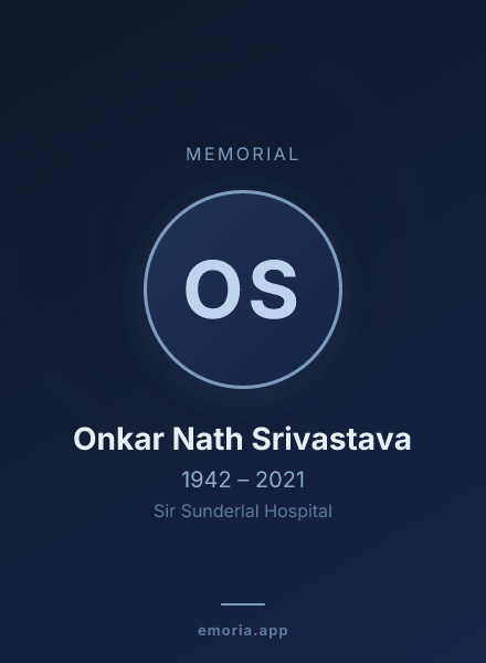 Memorial portrait of Onkar Nath Srivastava