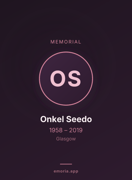 Memorial portrait of Onkel Seedo