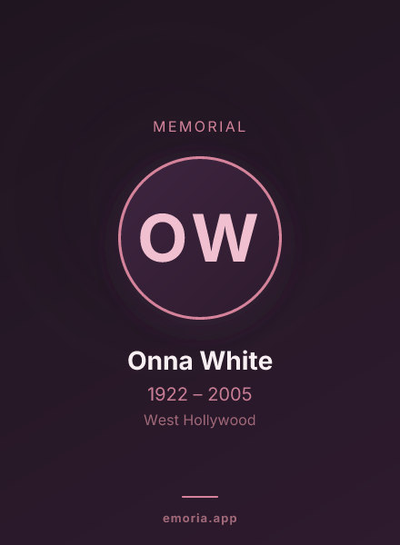 Memorial portrait of Onna White