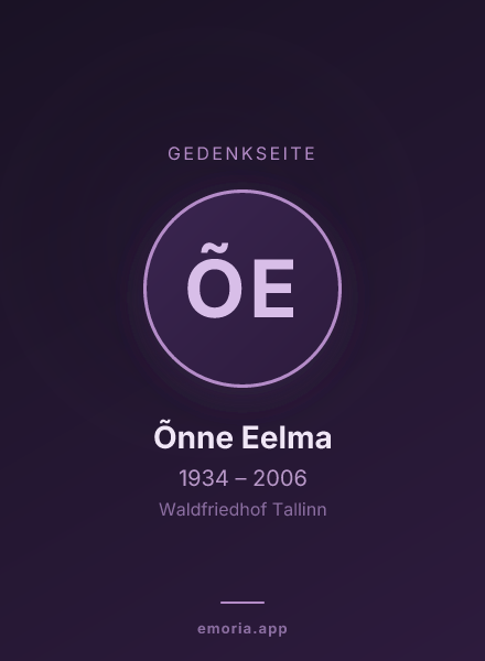 Gedenkportrait von Õnne Eelma